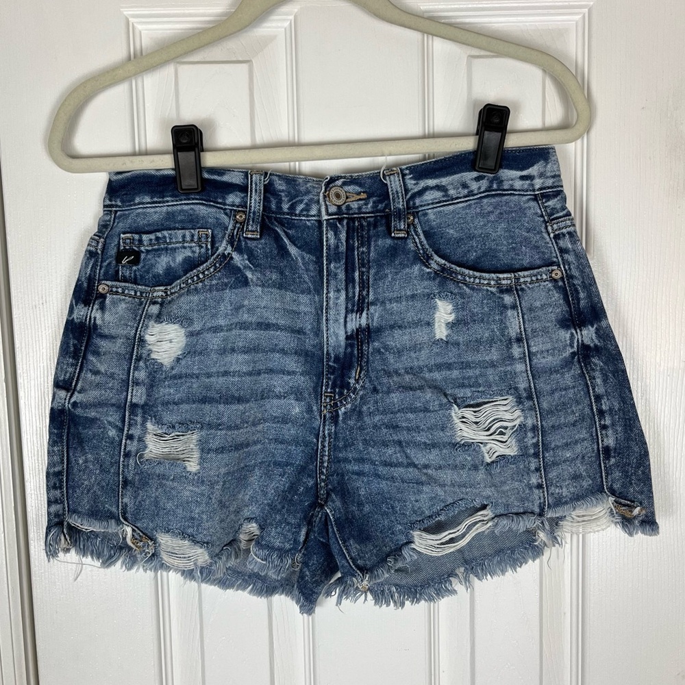 KanCan Blue Distressed Jean Shorts